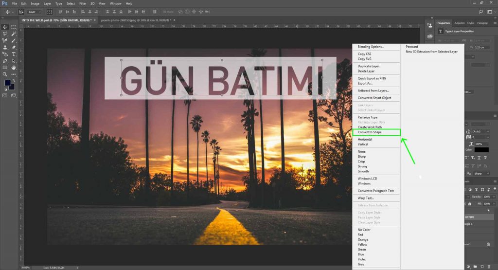 Photoshop'da Yazı Efektleri