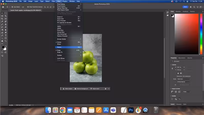 Photoshop Çetvel Açma