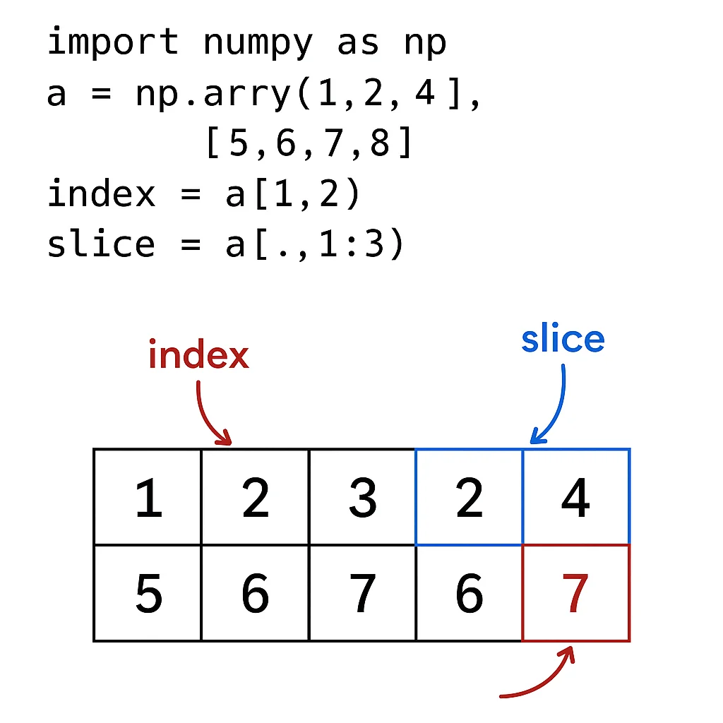 NumPy dizilerde indeksleme ve dilimleme